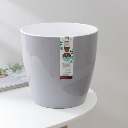 Kashpo for flowers with an insert "grace", 4.5 l, color gray color-2