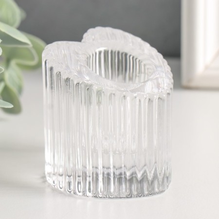 Glass of glass per 1 candle "Heart. Column" Transparent d = 2 cm 5.5x4.8x5.3 cm-1