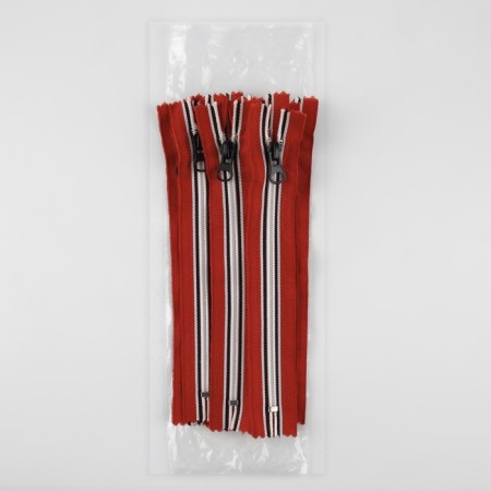 Lightning "Spiral", No. 5, non -proceeding, castle machine, 18 cm, red/white/black color-2
