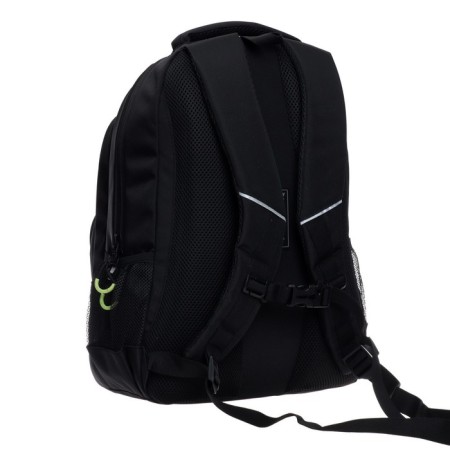 Youth backpack Grizzly, 45 x 32 x 23 cm, ergonomic back, black, light green-1