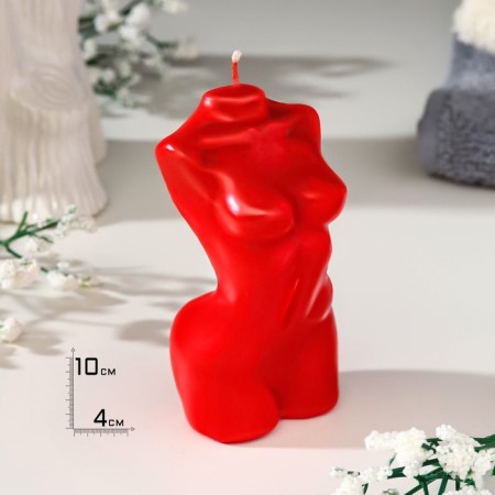 Figure candle "Women's silhouette", 10 cm, red
