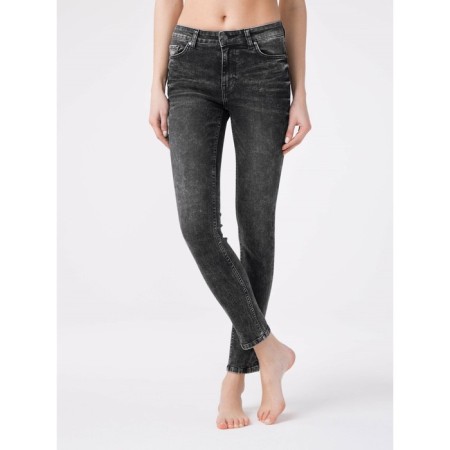 Women's jeans modeling Conte Elegant Skinny, size XL, color Washed Black