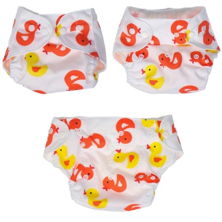 A reusable diaper with the "Ducklings" liner-7