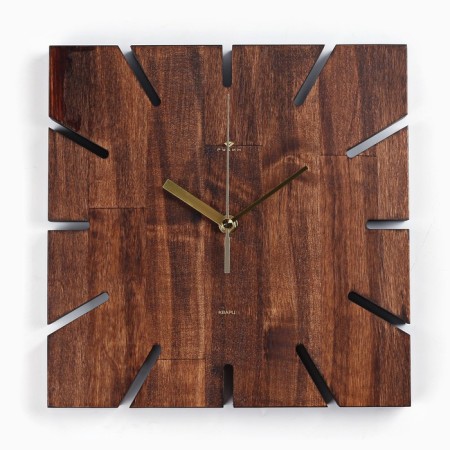 Watch Wall Interior "Square", silent, 27 x 27 cm, natural wood, aa