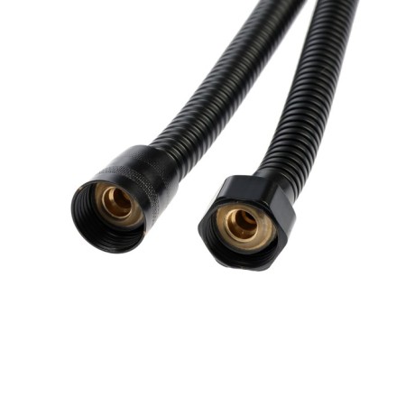 Shower hose Zein Z3644, 150 cm, brass nuts 1/2 ", black-3