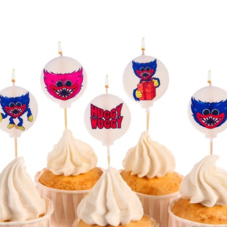 Candle for the cake "Happy Birthday!", 5 pieces, monster-3