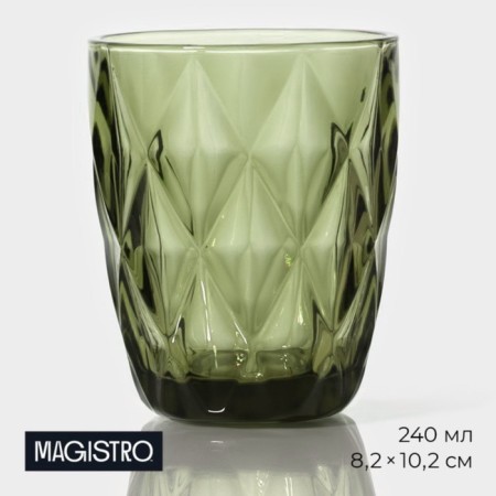 Glass magistro glass "cruise", 240 ml, green color