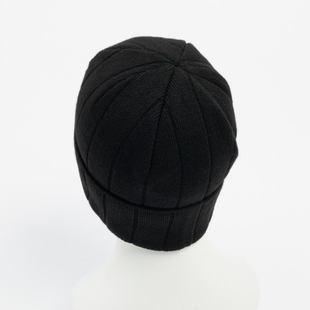Men's hat with fleece lining, color black mix, size 56-58-7