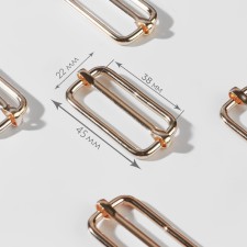 The buckle is regulatory, the inner width is 38 mm, the thickness is 3.5 mm, 5 pcs, the color of the gold