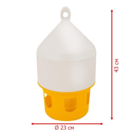 Bunker feeder for poultry at 5 kg, plastic, colombi-1
