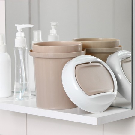 Garbage container desktop Palm, 1 L, D = 13 cm, h = 15.5 cm, beige color-2