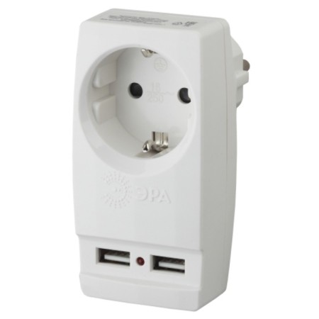 Razeler electric era SP-1E-USB-W per 1 outlet + 2 USB with a grounding 16a white