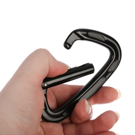 Carabiner with a latch, 10x6 cm, 22 kn, black-3