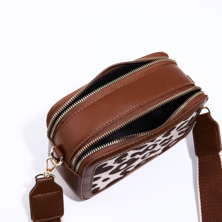 Cross-Bodi Bag on a zipper, brown color-6