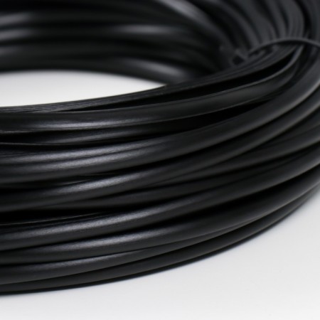 Artificial rattance smooth 6 mm 100 m half a pipe (black)-2
