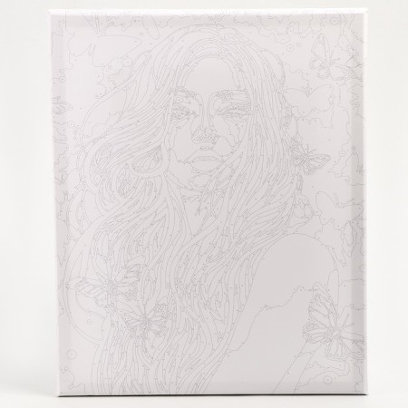 Picture on numbers on a canvas with a subframe with silver paint "Girl in Dreams", 40 x 50 cm-3