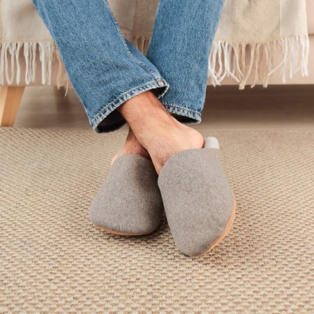 Male slippers, eco size 44-45, brown color-1