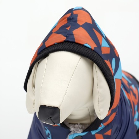 Dogs for dogs on a fur lining with a hood, size M (DS 26, Osh 32, OG 44 cm-6
