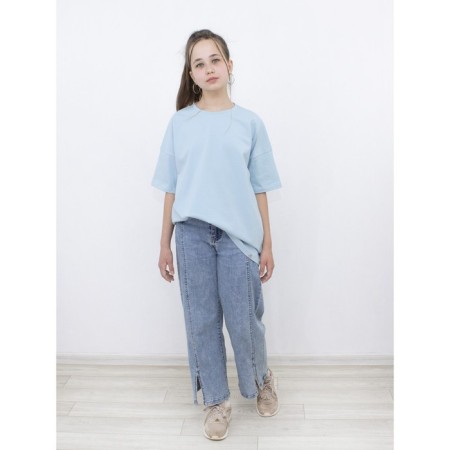 T-shirt unisex, size 46, heavenly blue color-5
