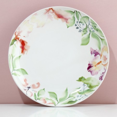 Ceramic “Watercolor” plate, 22.5 cm, white color-1