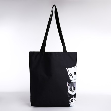 Bag Schoper cats, 40x12x38, black color-1
