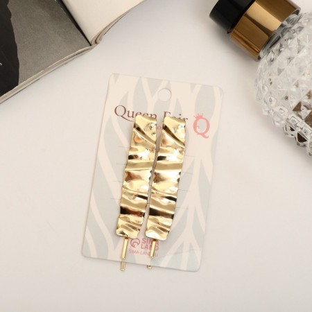 Invisibility for hair "Style" (set 2 pcs) straight, 6 cm, gold-2