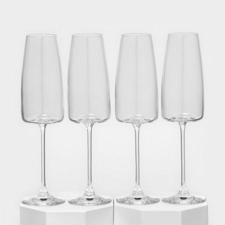 A set of glasses for champagne Lord, 340 ml, crystal glass, 4 pcs
