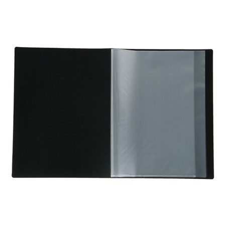 Folder with 10 A4 inserts, 500 μm, calligrata, texture "Sand", black-1