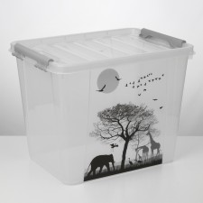 Storage container with Africa lid, 25 l, the color is transparent