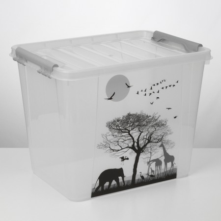 Storage container with Africa lid, 25 l, the color is transparent