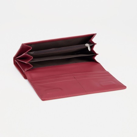 Women's wallet on magnets, burgundy color-3