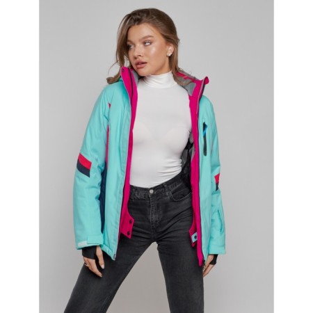 Ski jacket women's winter, size 42, turquoise color-19