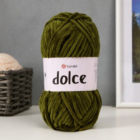 Yarn "Dolce" 100% micropoliester 120m/100g (772 t. Khaki)