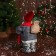 Santa Claus "in a long fur coat, with a flashlight" 28 cm, red