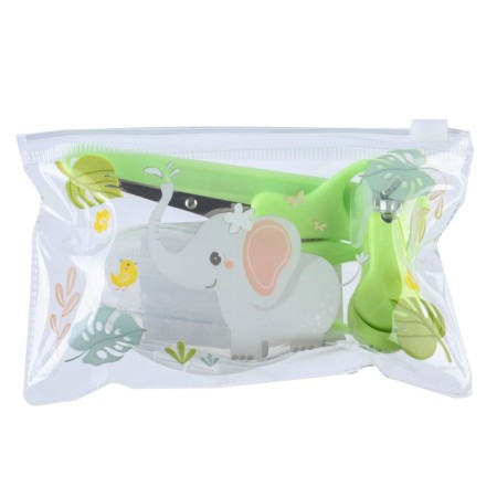 Set of manicure children's "giraffes", 4 subjects: scissors, knipser, saw, brush-7