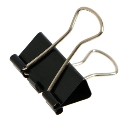 A set of paper clamps, 25 mm, 12 pieces, in a cardboard box, black-2