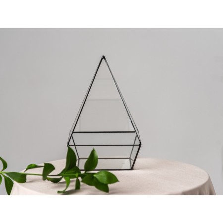 Florarium "Pyramid with the base" (seams copper)