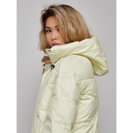 Coat insulated winter female, size 48, color light yellow-23