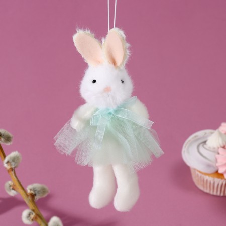 Soft toy "Bunny in a dress" on a suspension, 16 cm, color mix-3