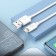 Hoco X87, MicroUSB - USB, 2.4 A, 1 m, silicone braid, white