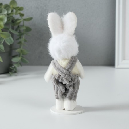 Souvenir "Bunny in a gray knitted suit" 4x5.6x14.3 cm-3