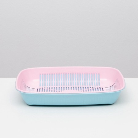 Rounded toilet with a mesh of 33.5 x 25 x 6 cm, pink/blue-2