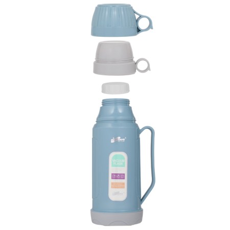 Thermos 1 l, with a glass flask, retains heat 12 hours, with a mug, blue-3