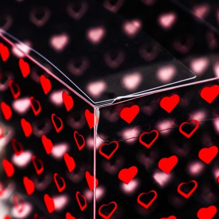 Folding box from PVC "hearts", 11 x 11 x 11 cm-2
