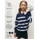 Sweater Knitted Children's Amarobaby Strip, Height 134 cm, Blue Color