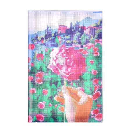 Diamond mosaic with a complete filling on the subframe "Flower in hand", 20 × 30 cm-2