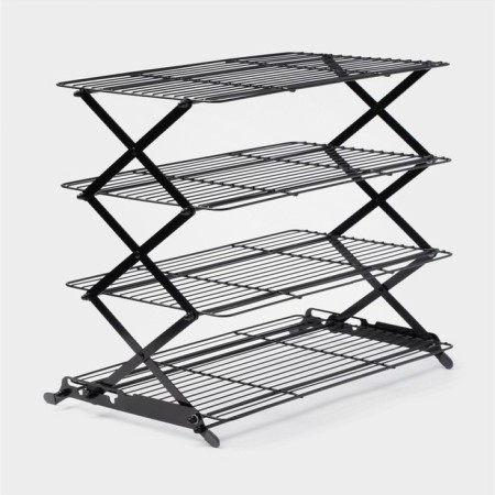 Ground for glazing and cooling confectionery, 4 tiers, 43.5 × 25.5 × 8 cm, black color black-1