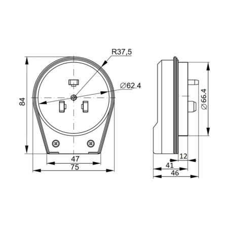 VSH fork for electric stove 40A 250V 2P+re Rexant-1