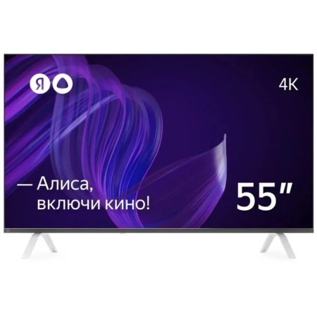 TV Yandex YndX-00073, 55 ", 3840x2160, DVB-T2/C/S2, HDMI 3, USB 2, Smarttv, Black