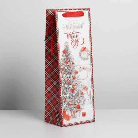 A package for a bottle of craft "Magic moments", 13 x 36 x 10 cm, New Year-2